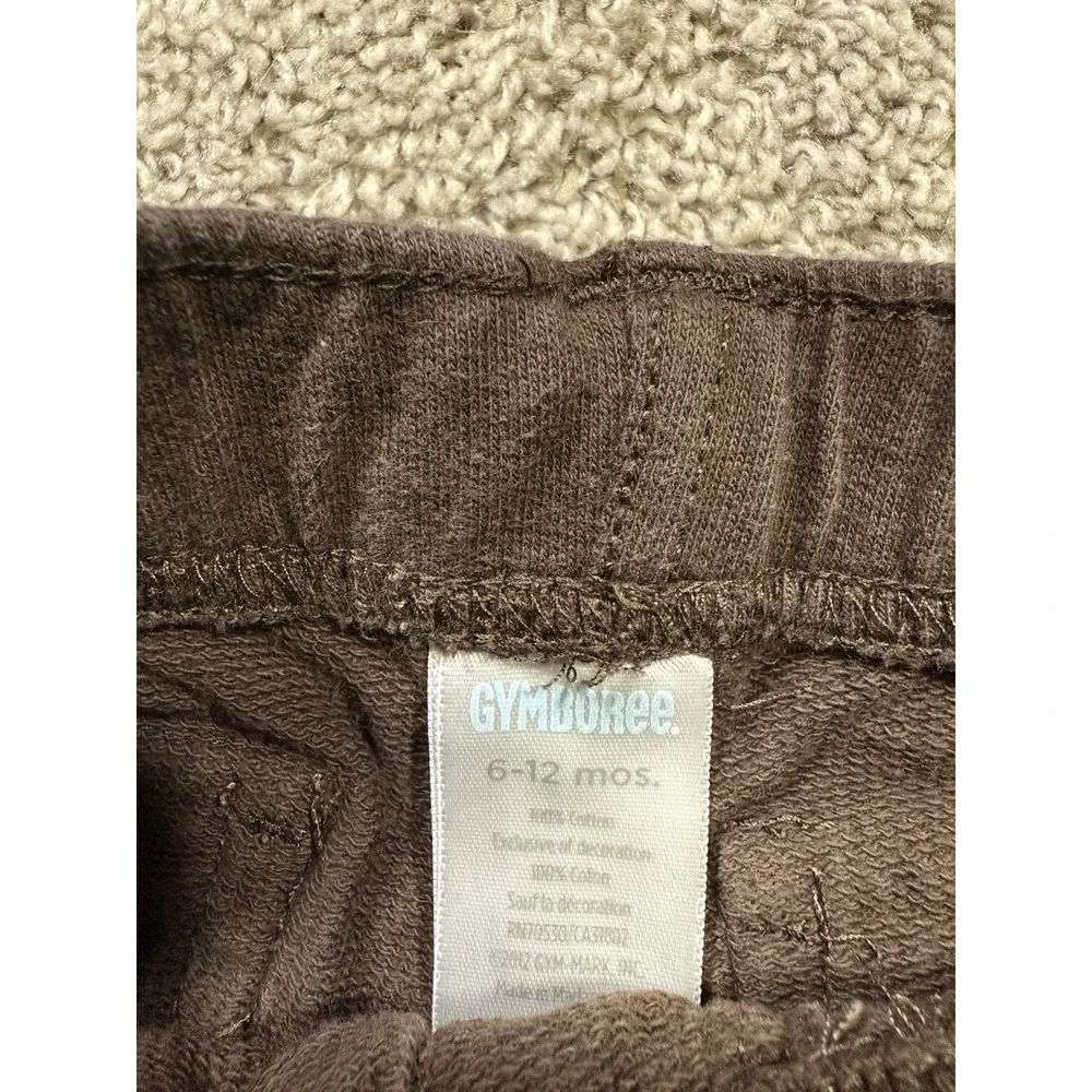Vintage Gymboree Boys Youth Chocolate Brown Shorts‎ Tractor Truck Cargos 6-12 Mo